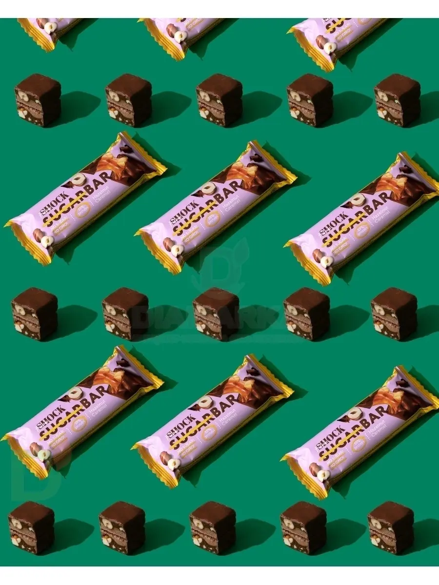 Батончик протеиновый FitnesShock Шоколадная карамель-фундук 50гр. в Хабаровске