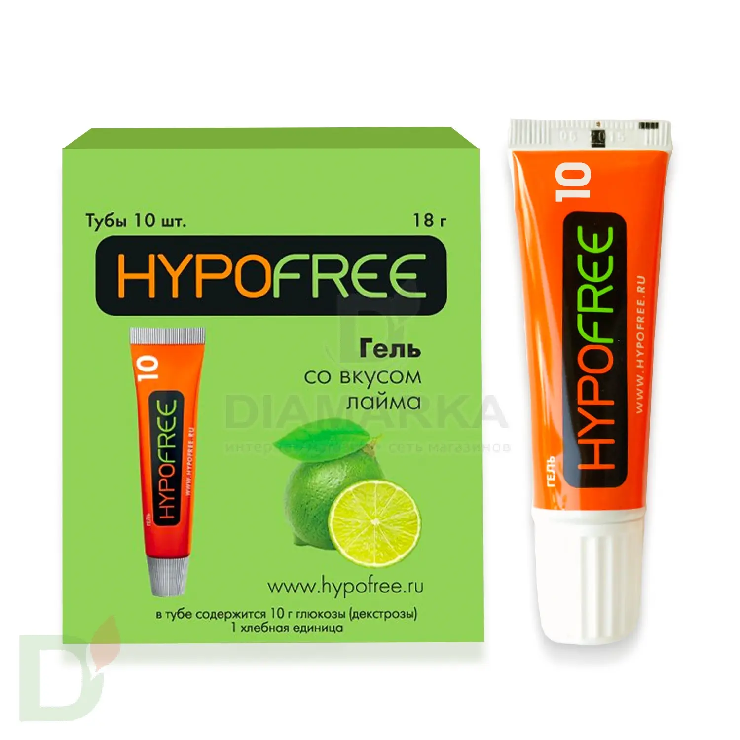 Гель Гипофри (HYPOFREE) Лайм, 1ХЕ, упак. 10 туб