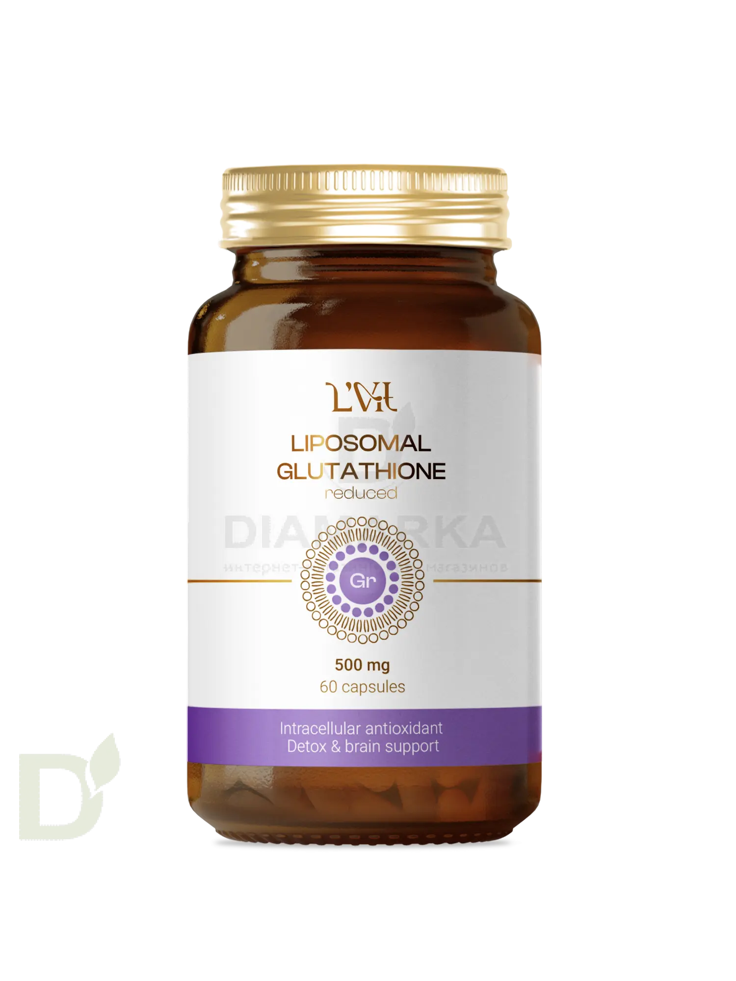 Витамины L'Vit Liposomal Glutathione/Глутатион, 200 мг в 1 капсуле, 60 капс в Хабаровске