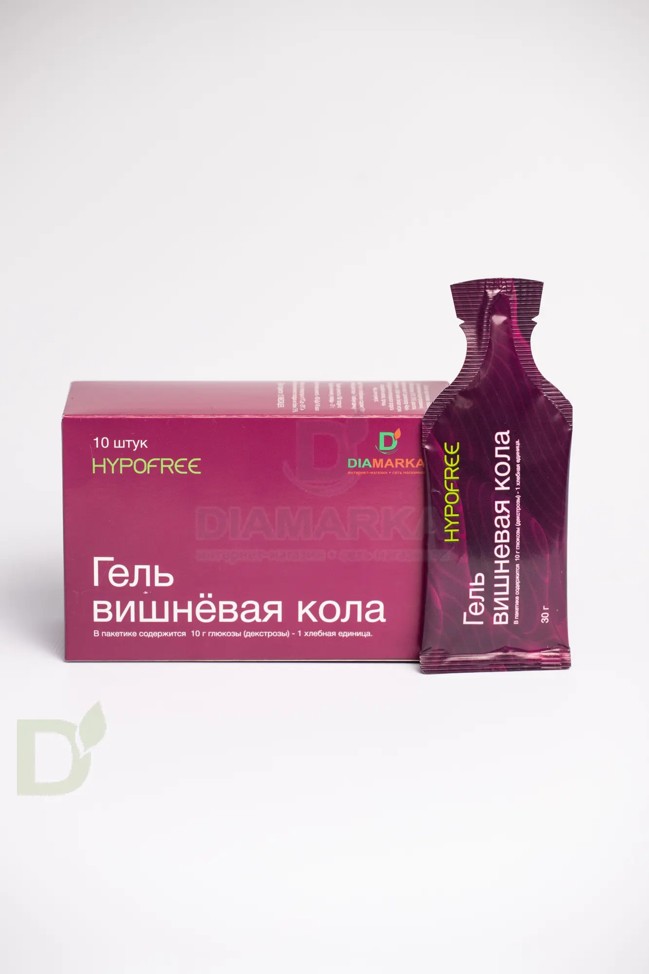 Гель HYPOFREE DIAMARKA 1ХЕ Вишневая Кола, мягкая упаковка, 10 саше по 30мл в Хабаровске