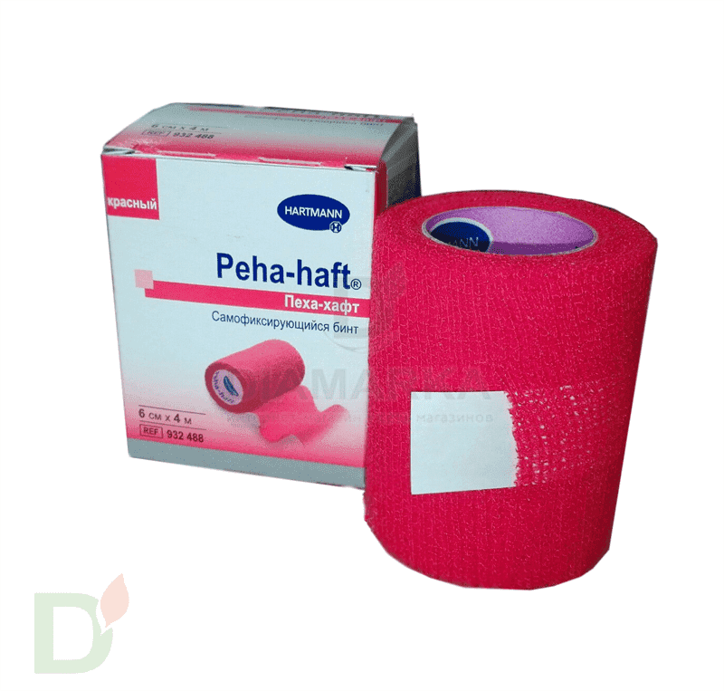 Бинт самофиксирующийся Пеха-хафт (Peha-haft), 6см х 4 м, Красный в Хабаровске