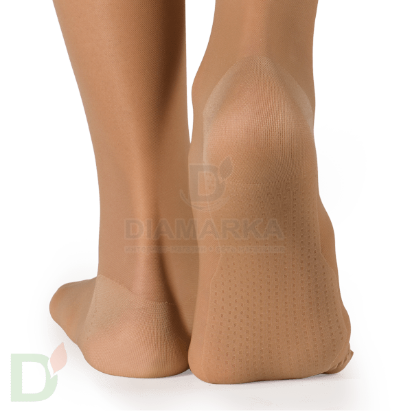 Гольфы компрессионные прозрачные JW-111, 1 класс компрессии, Бежевый / Черный