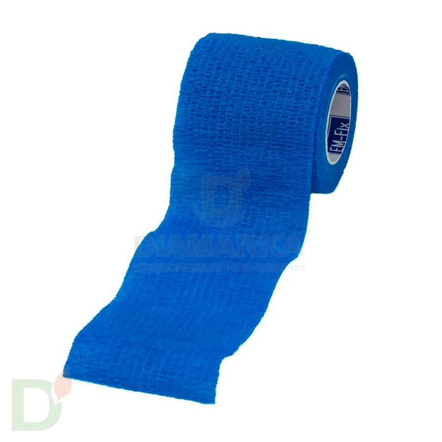 Бинт эластичный когезивный EM-fix krep Синий, 5 см х 4,5 м в Хабаровске