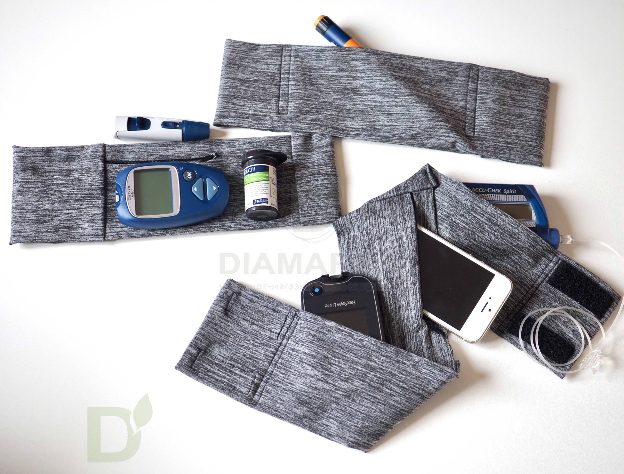 Пояс для ношения помпы на талии на липучке Меланж