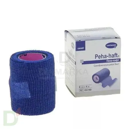 Бинт самофиксирующийся Пеха-хафт (Peha-haft), 6см х 4 м, Синий в Хабаровске