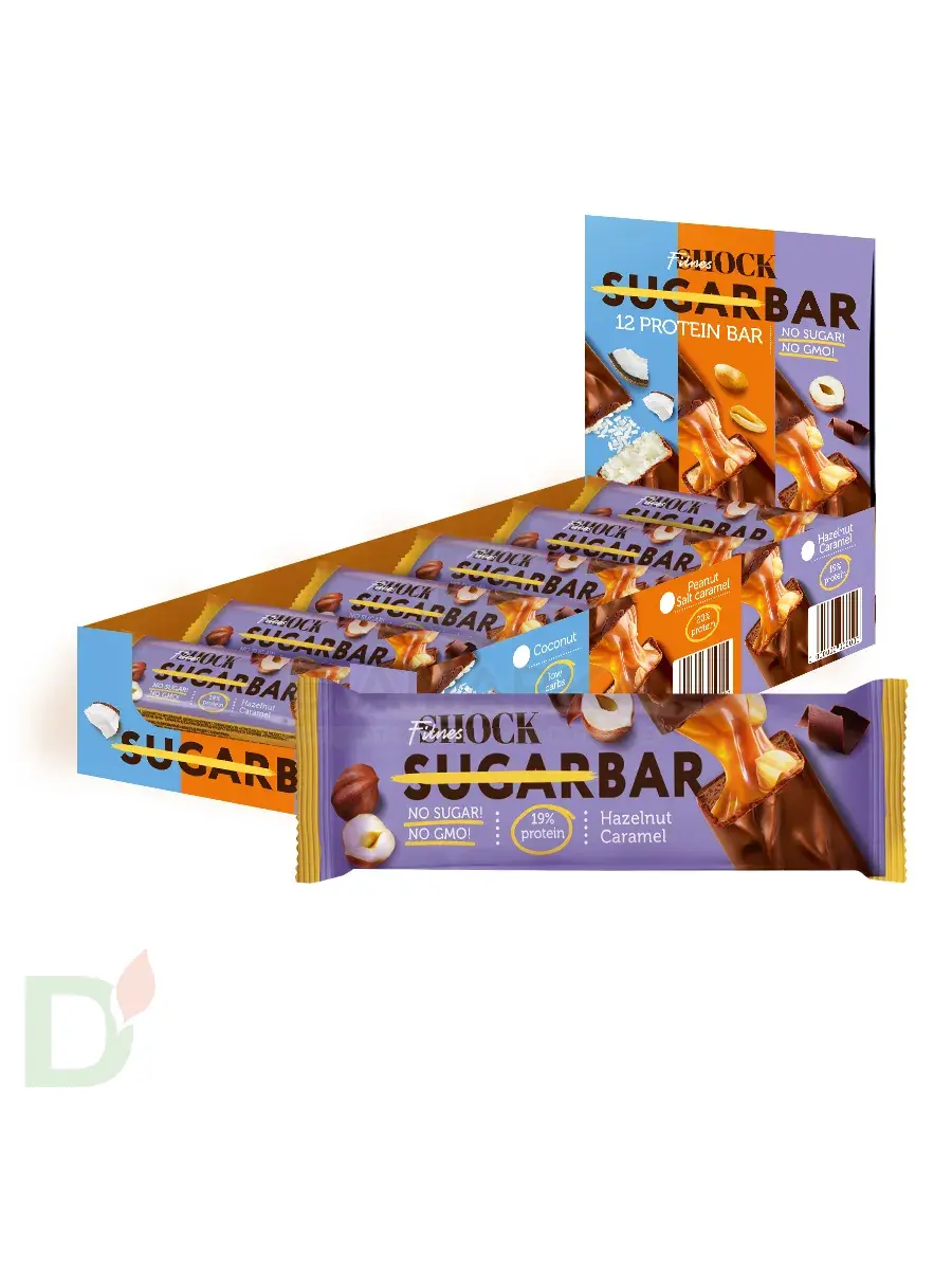 Батончик протеиновый FitnesShock Шоколадная карамель-фундук 50гр. в Хабаровске