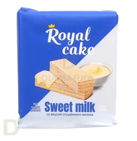 Вафли Royal cake со вкусом «СГУЩЕНОЕ МОЛОКО» без сахара, 120 г в Хабаровске